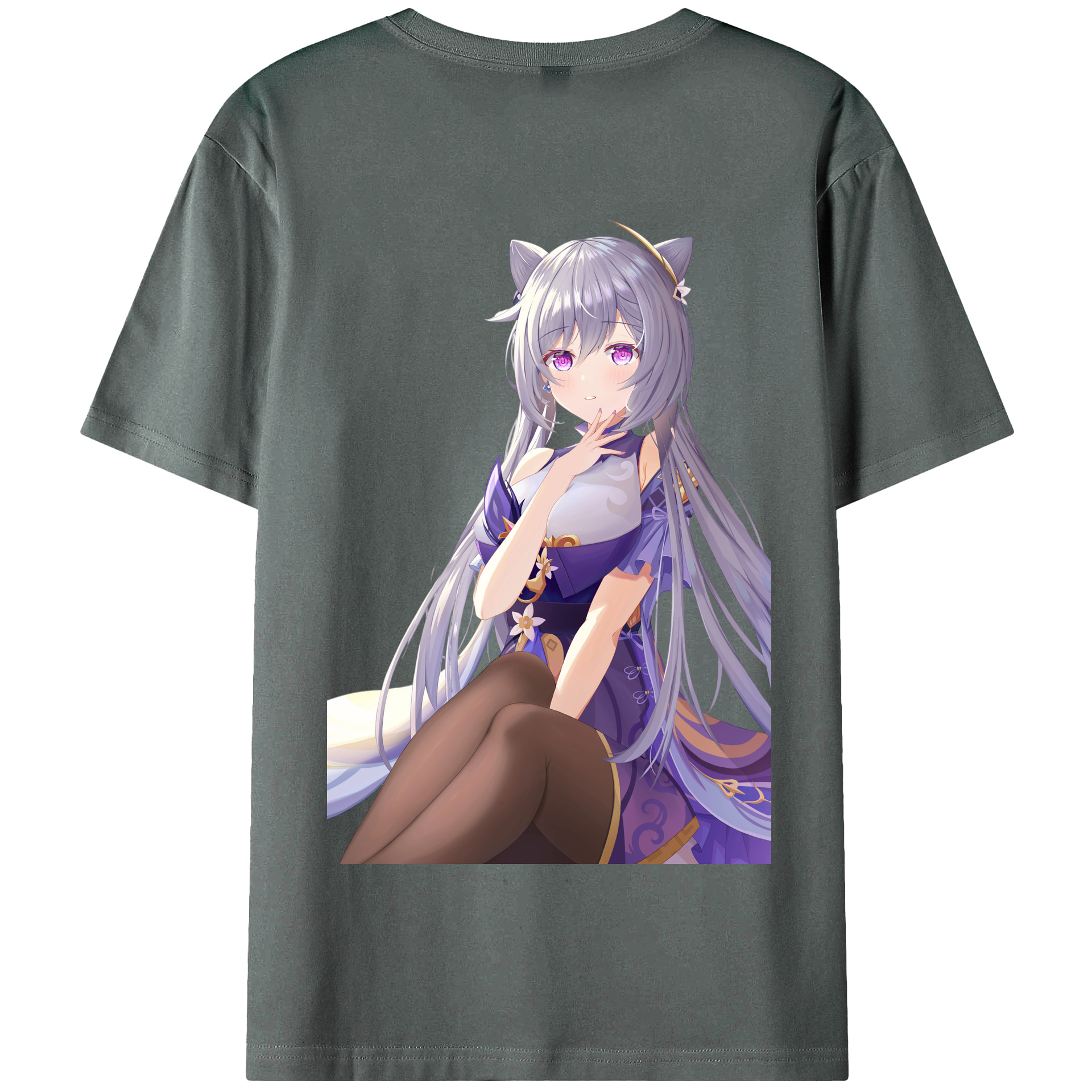 げんし神 刻晴 こくせい genshin Kokusei 綿100％半袖Tシャツ（背面プリント）